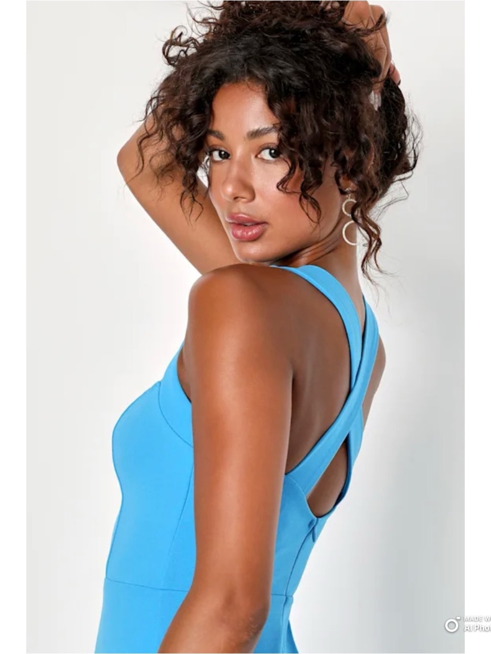 Lulus Small Glamorous Dedication Blue Sleeveless Column Maxi Dress NWT - Picture 8 of 14